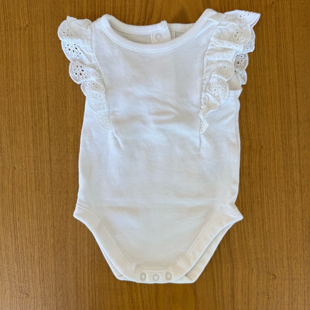 Janie and Jack White Lace Flutter Sleeve Bodysuit/Onesie